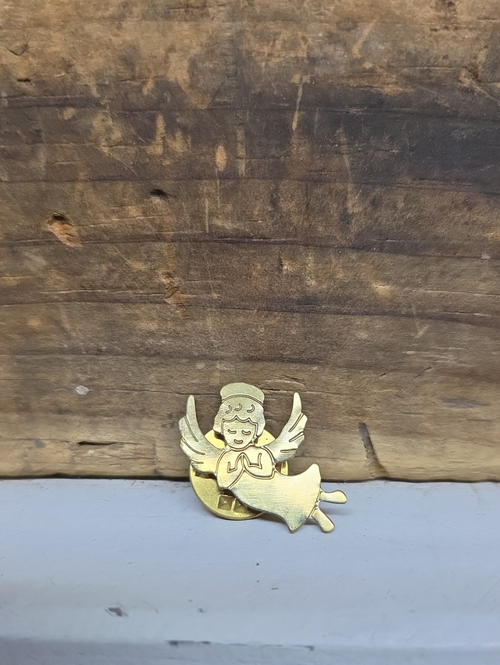 Vintage Gold Tone Angel Lapel Pin